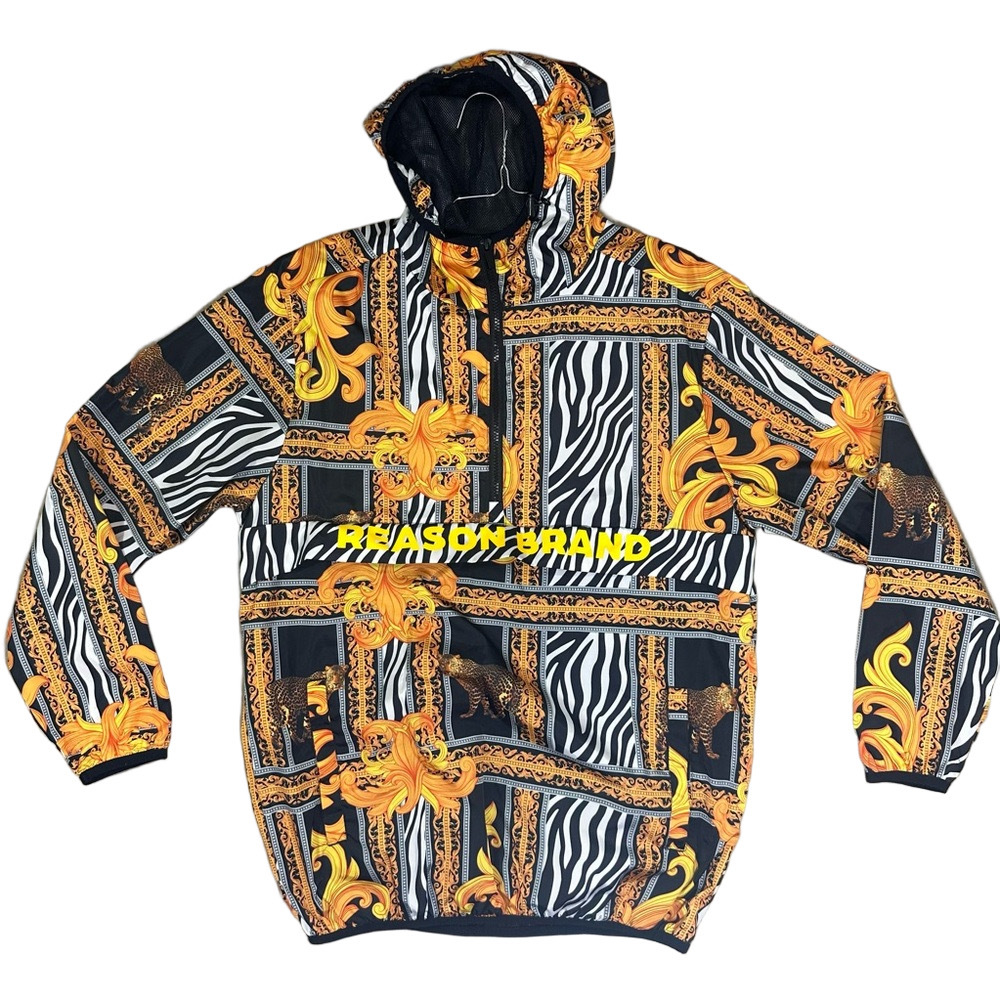 Reason Brand Pull Over Hoodie Animal Print Size Large